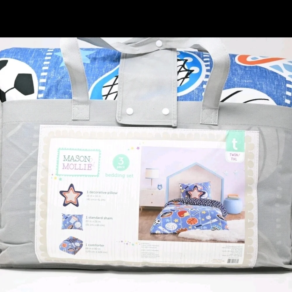 Mason & Mollie Sports 3-piece Bedding Set TWIN/TXL,  NWT